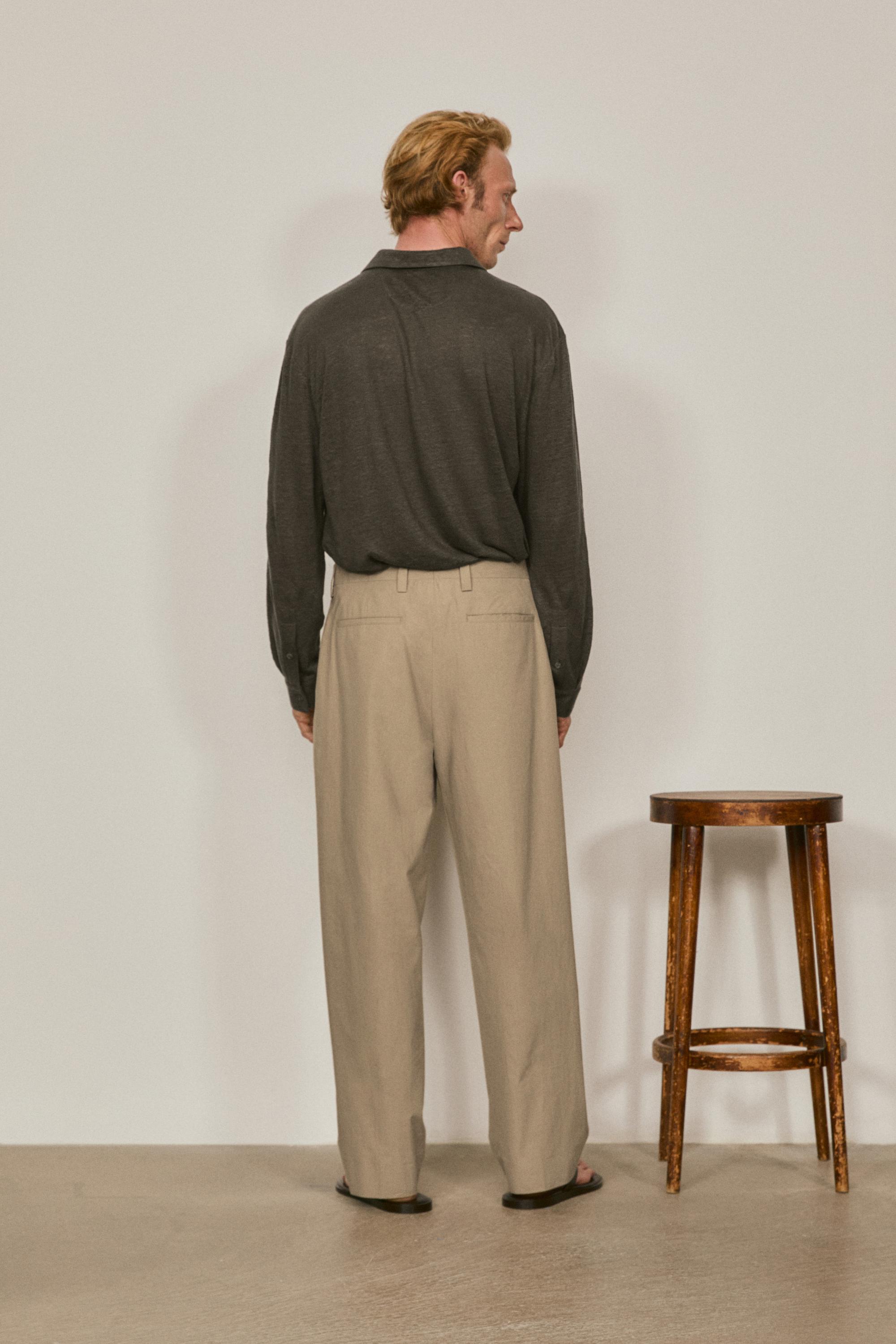 Cotton poplin trousers with darts - LIMITED EDITION